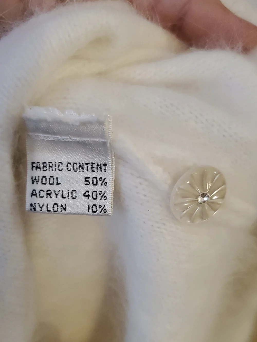 Keomi Vintage 80's Angora Caridigan Sweater In Off White Size L